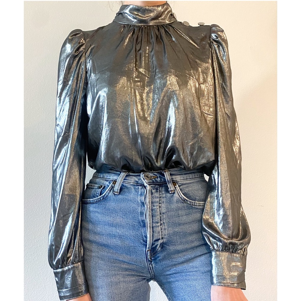 Generation love silver lamè blouse